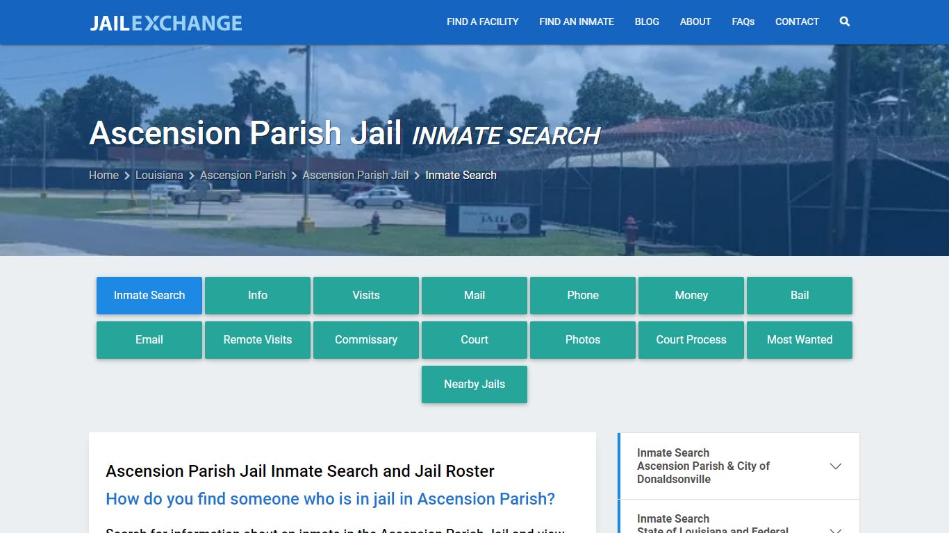 Inmate Search: Roster & Mugshots - Ascension Parish Jail, LA